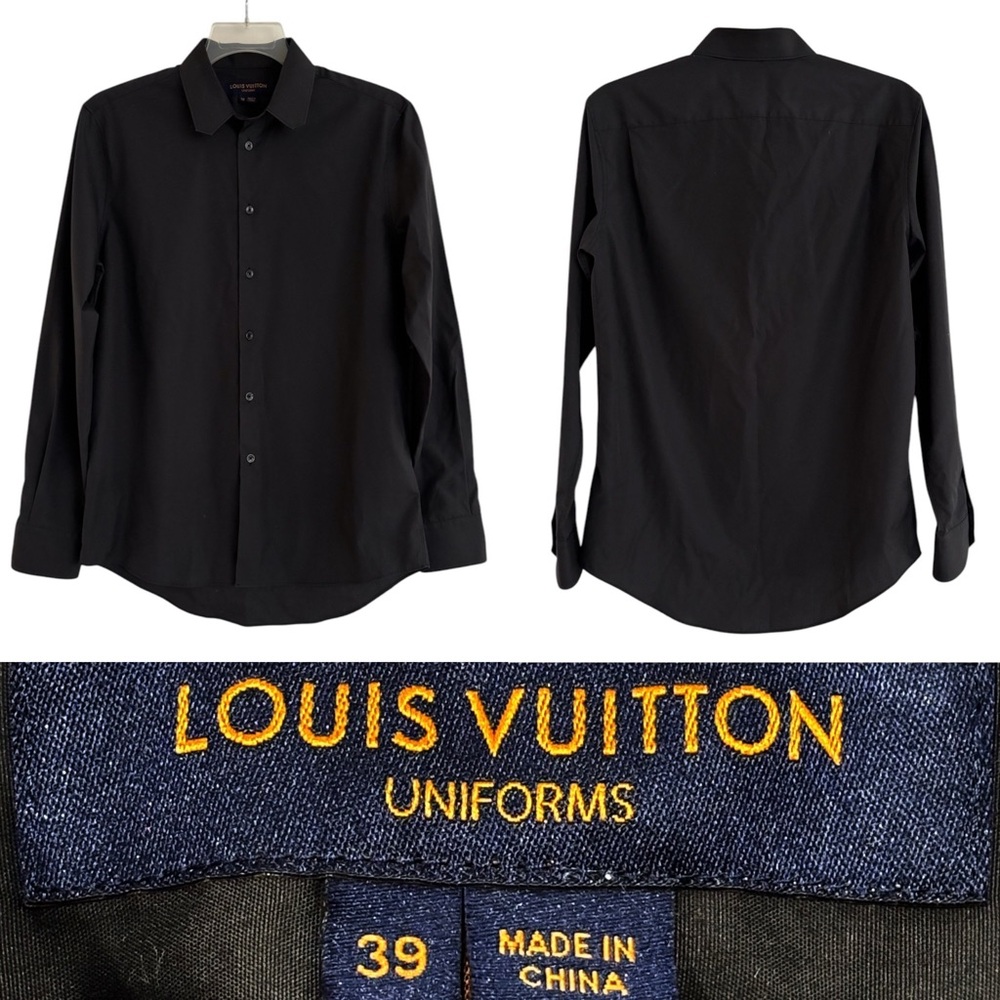 Louis Vuitton Black Men’s Button Down Shirt LV SIZE 39=USA Large (Runs Small)